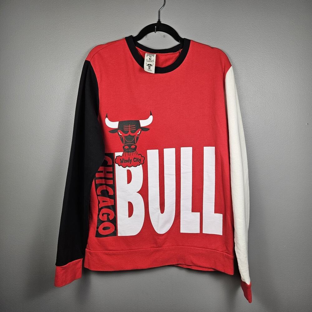 NBA Hardwood‎ Classics Chicago Bulls Crewneck Sweatshirt Size Men Large Spellout